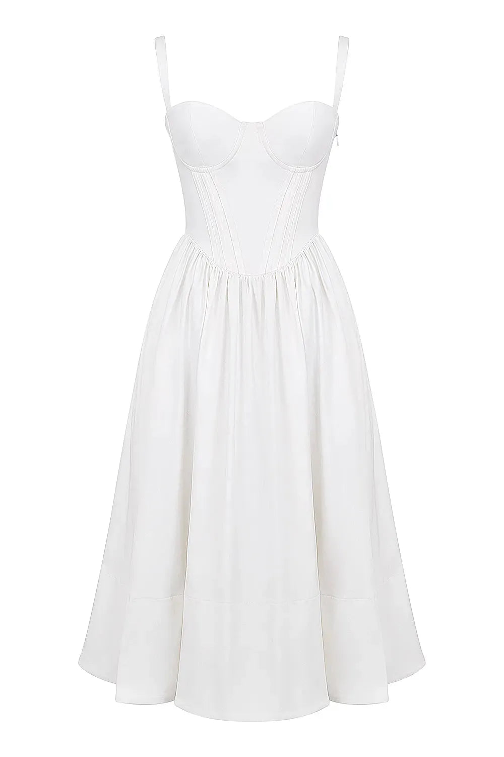 Vestido Midi Moldeador Blanco - Modelo Aghata
