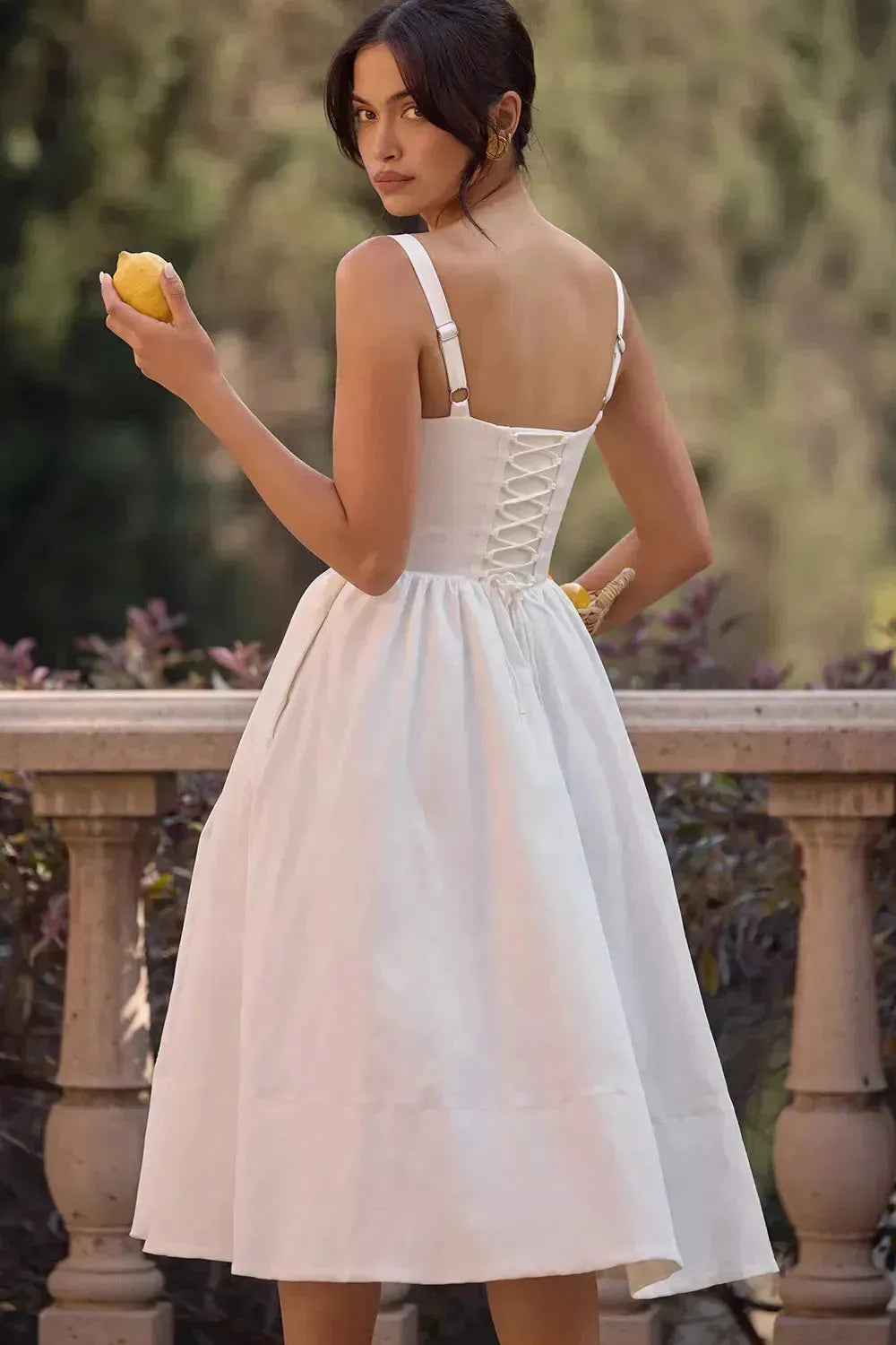 Vestido Midi Moldeador Blanco - Modelo Aghata